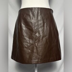 ABERCROMBIE & FITCH Scarlett Vegan Leather Brown Capsule Mini Skort Size M